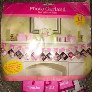 Baby first birthday photo garland